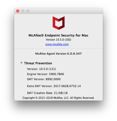 Mcafee endpoint security 10.2.2 for mac